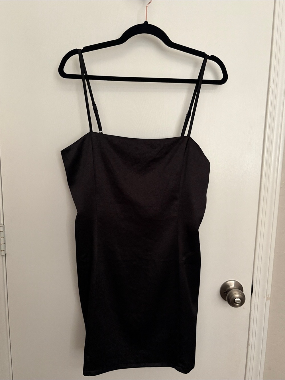 Lulu's Black Mini Satin Dress